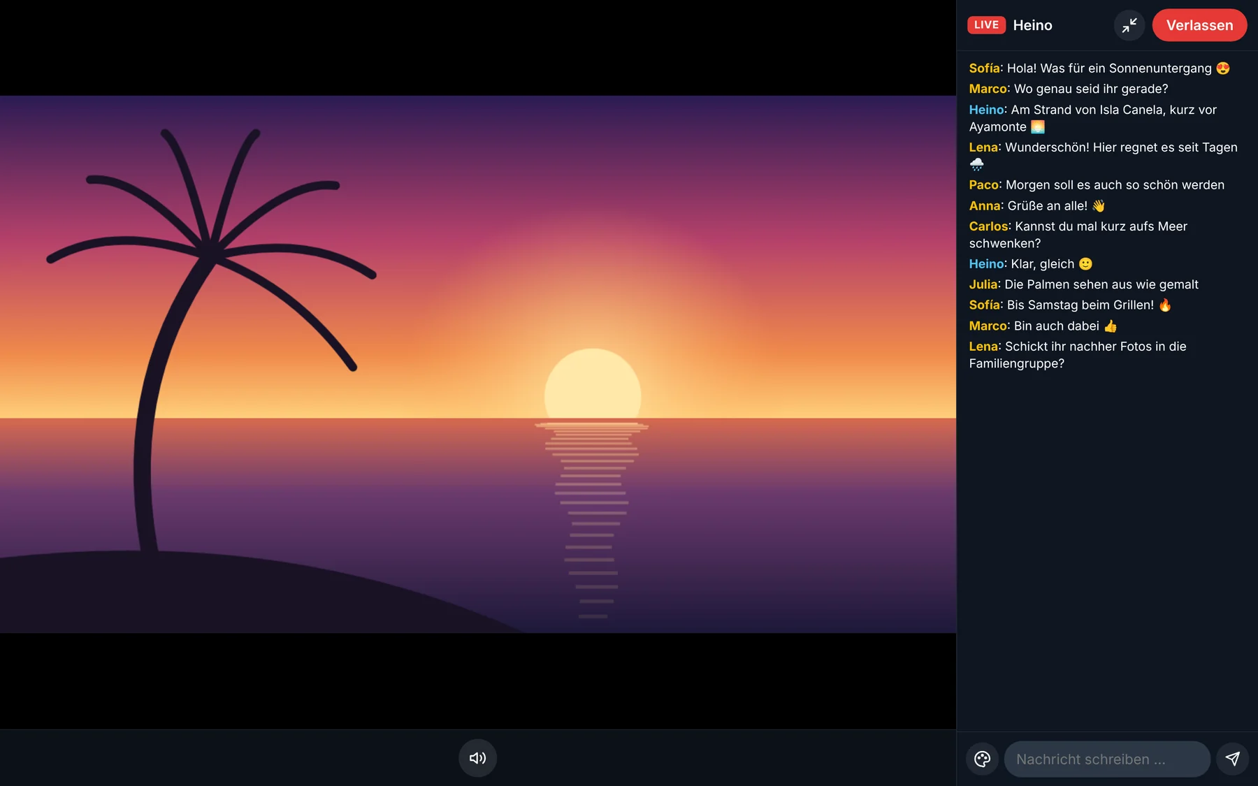 Live-Stream mit Zuschauer-Chat