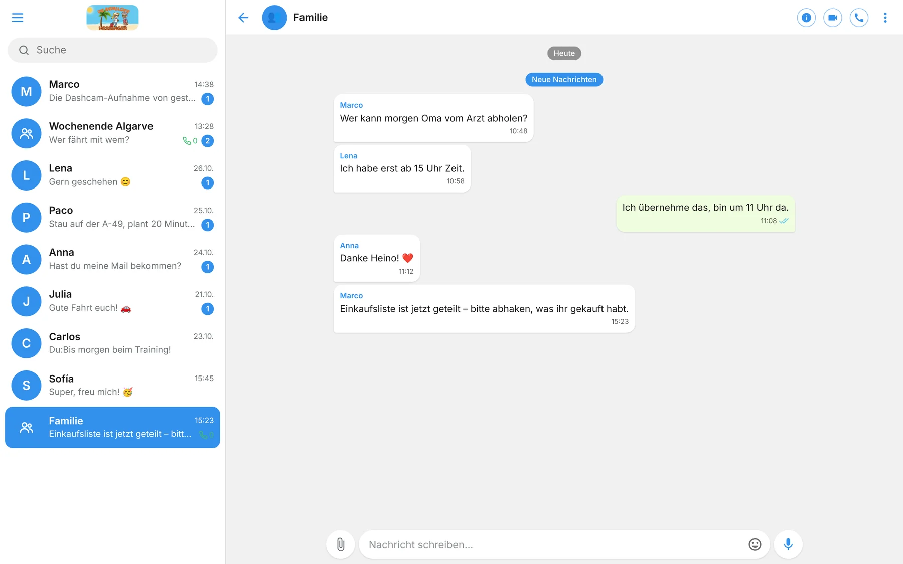 Web-Messenger im Browser mit Gruppenchat
