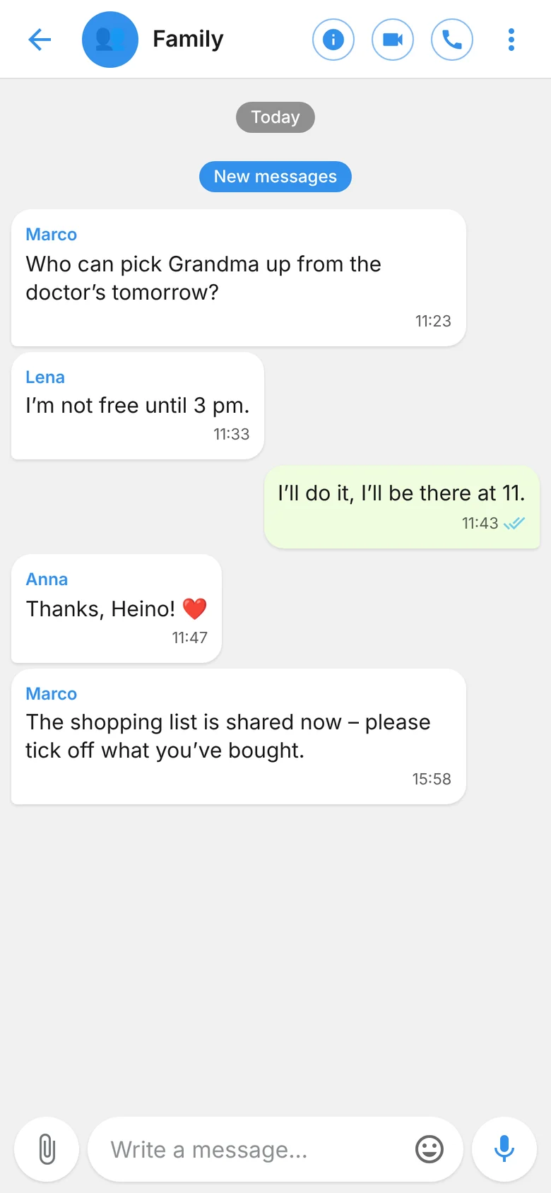 Family group chat