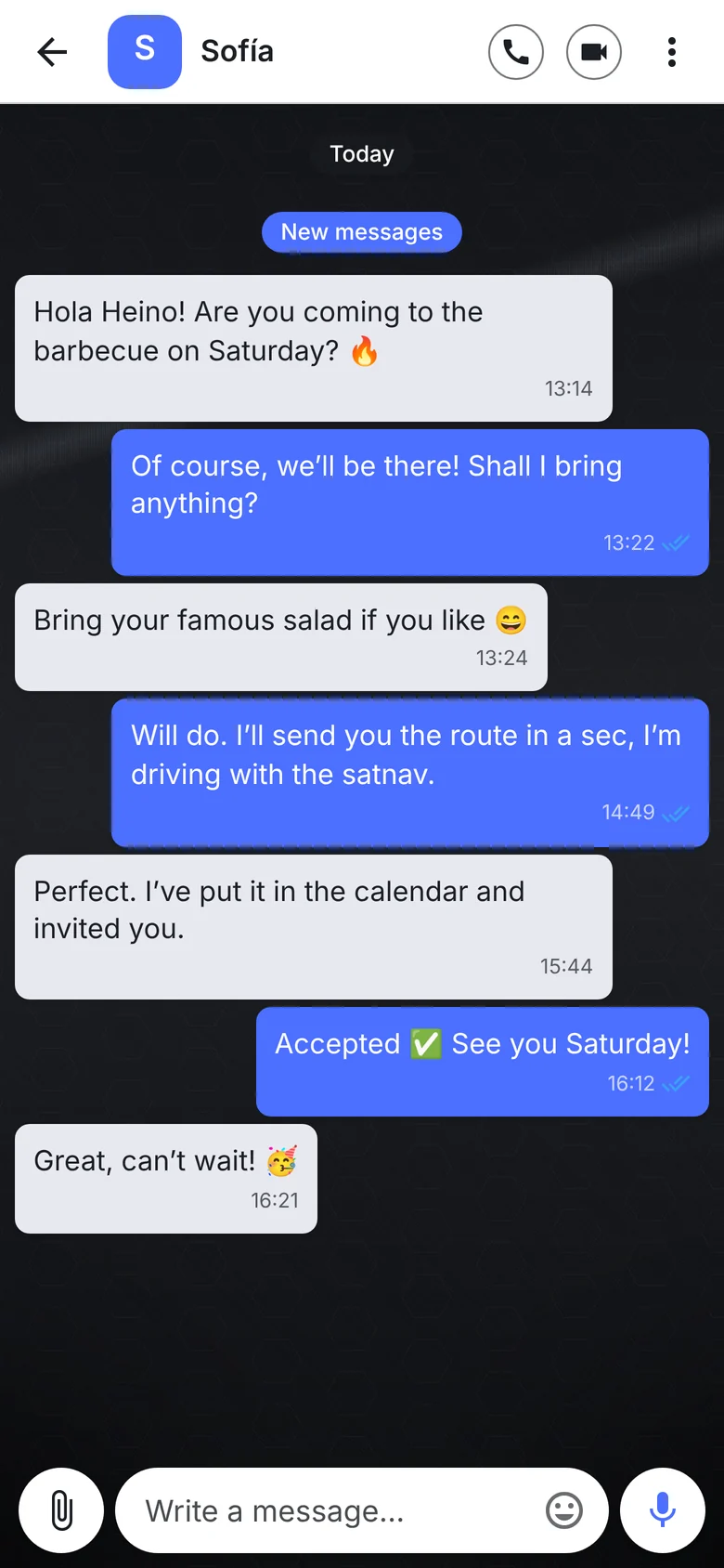 Chat in the Dark Blue style