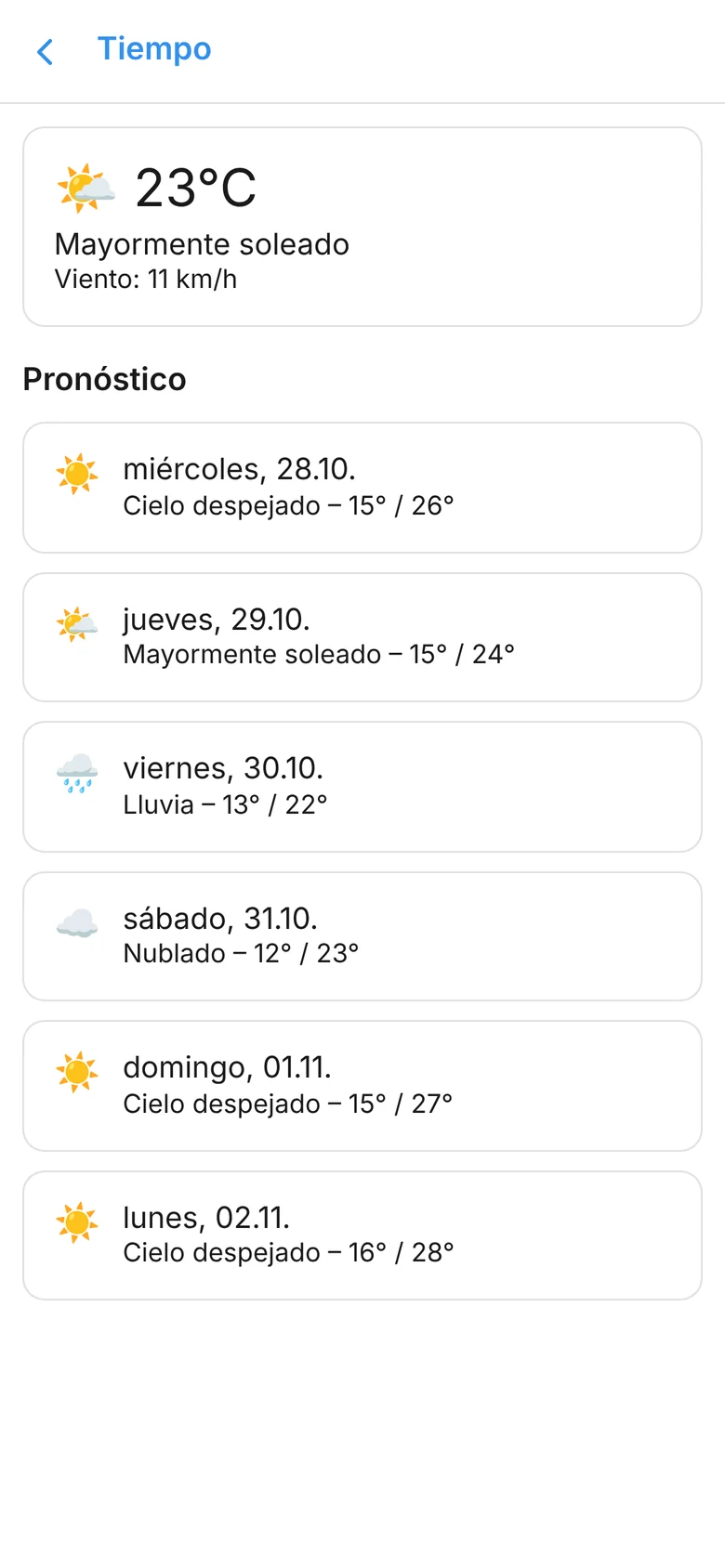 Tiempo con previsión