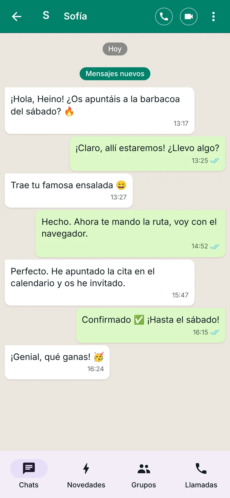 Chat con el estilo WhatsApp