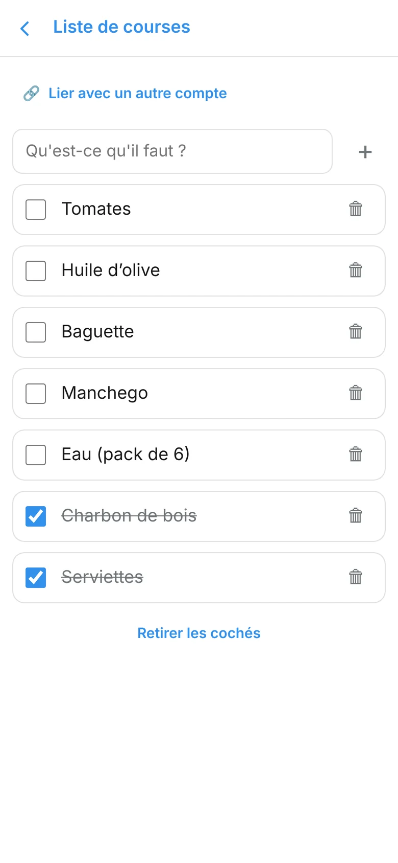 Liste de courses