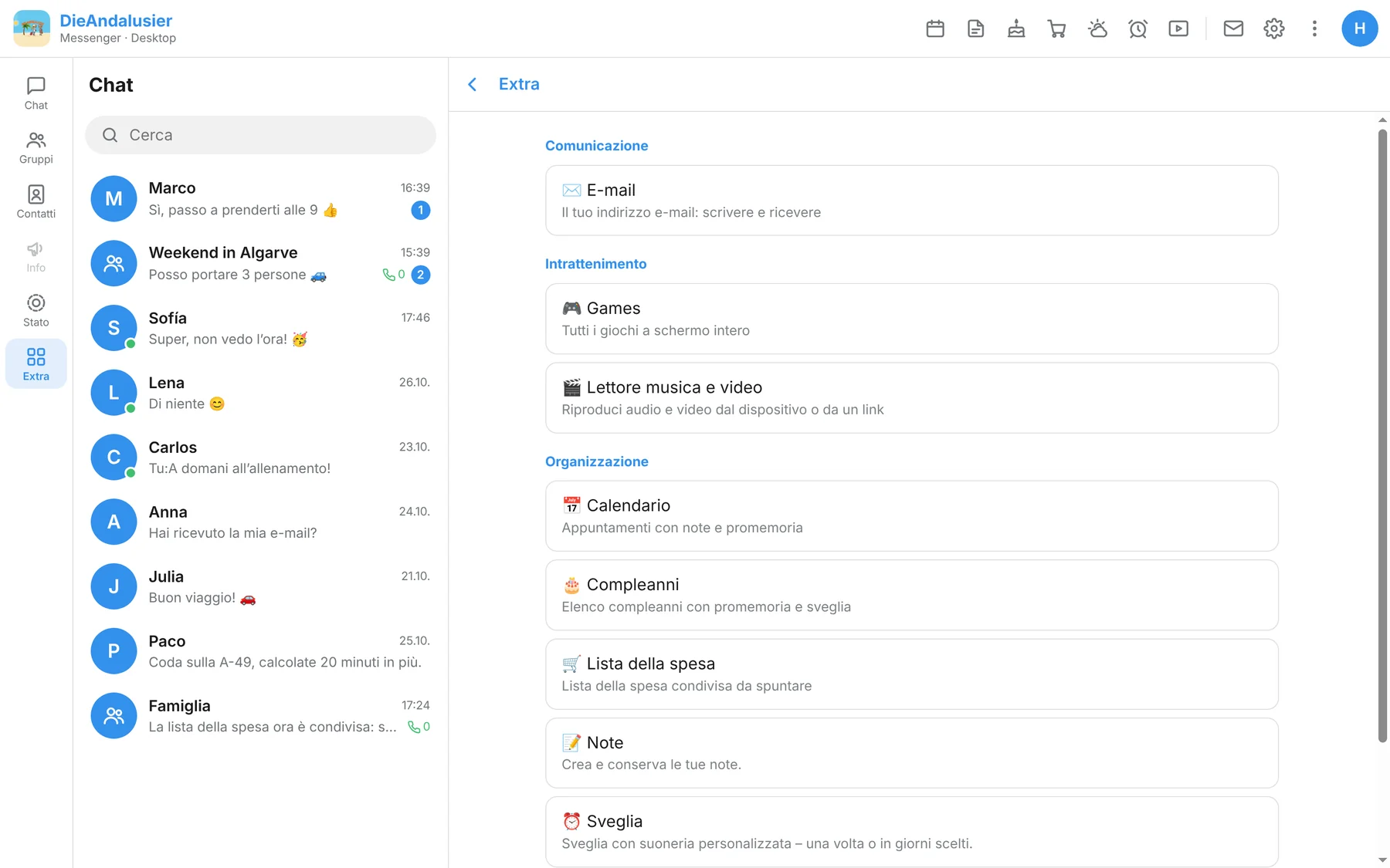 App per Windows con gli Extra sul grande schermo