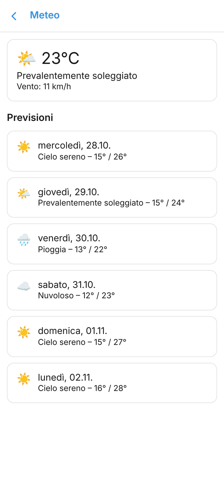 Meteo con previsioni