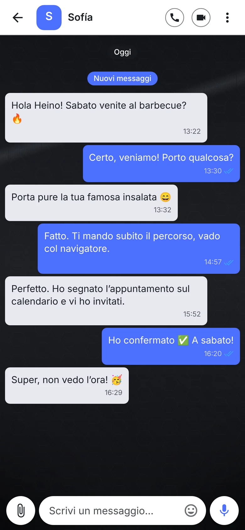 Chat in stile Dark Blue