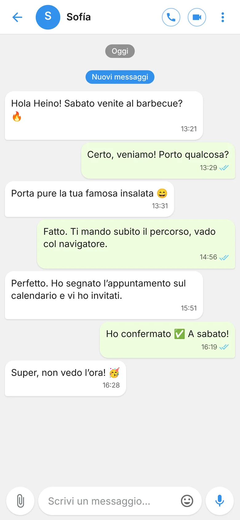 Chat in stile Telegram
