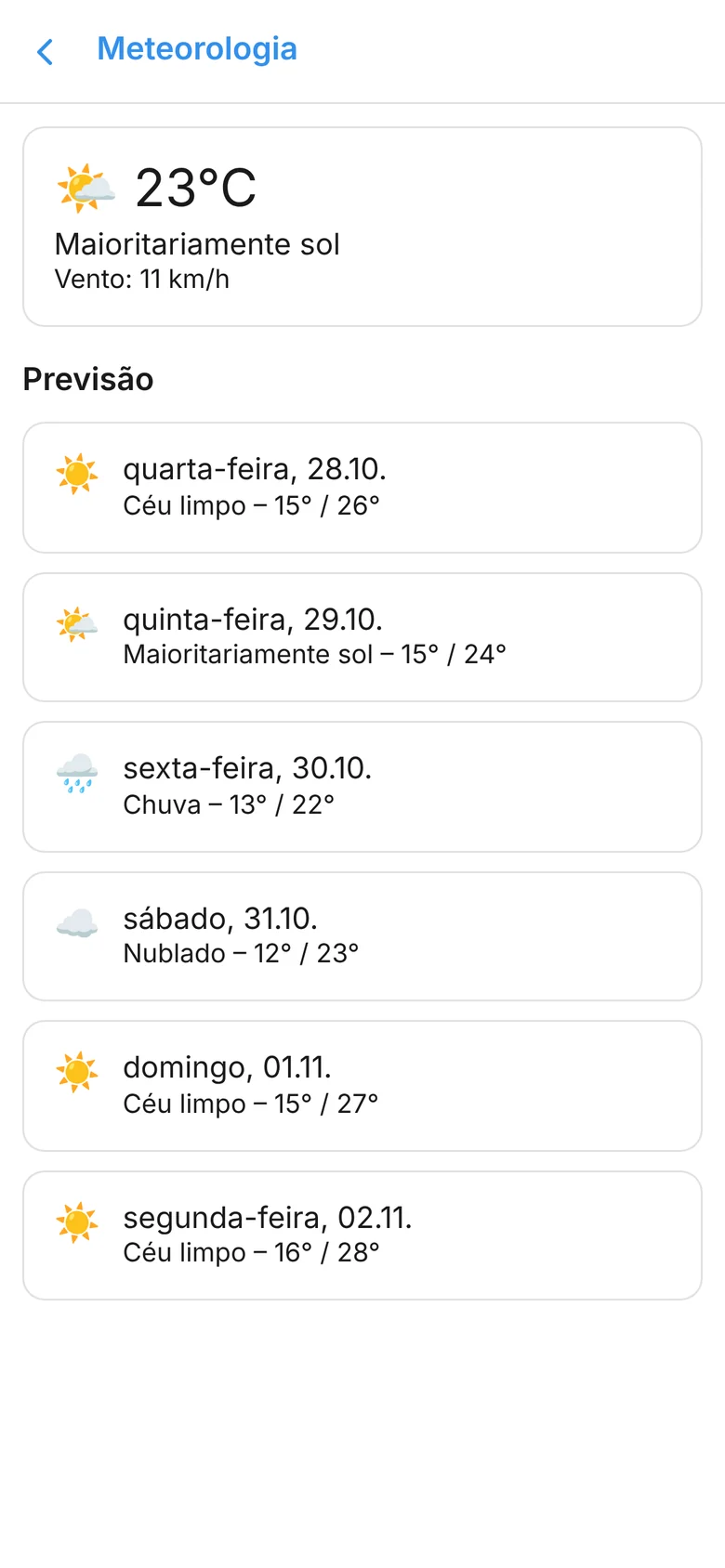 Meteorologia com previsão